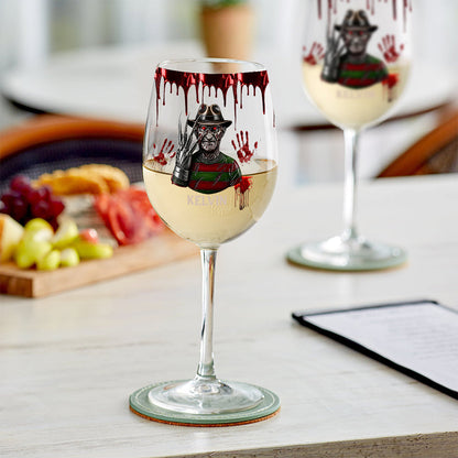 Scary Night - Personalized Horror Character Wine Glass With Long Stem