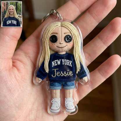 Horror Mini Me Doll - Personalized Coraline Keychain