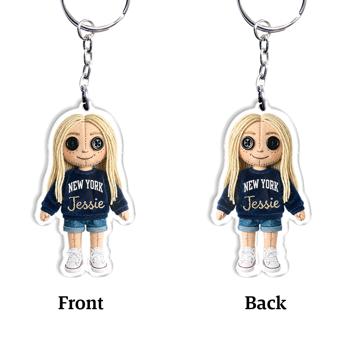Horror Mini Me Doll - Personalized Coraline Keychain