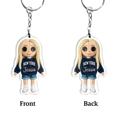 Horror Mini Me Doll - Personalized Coraline Keychain