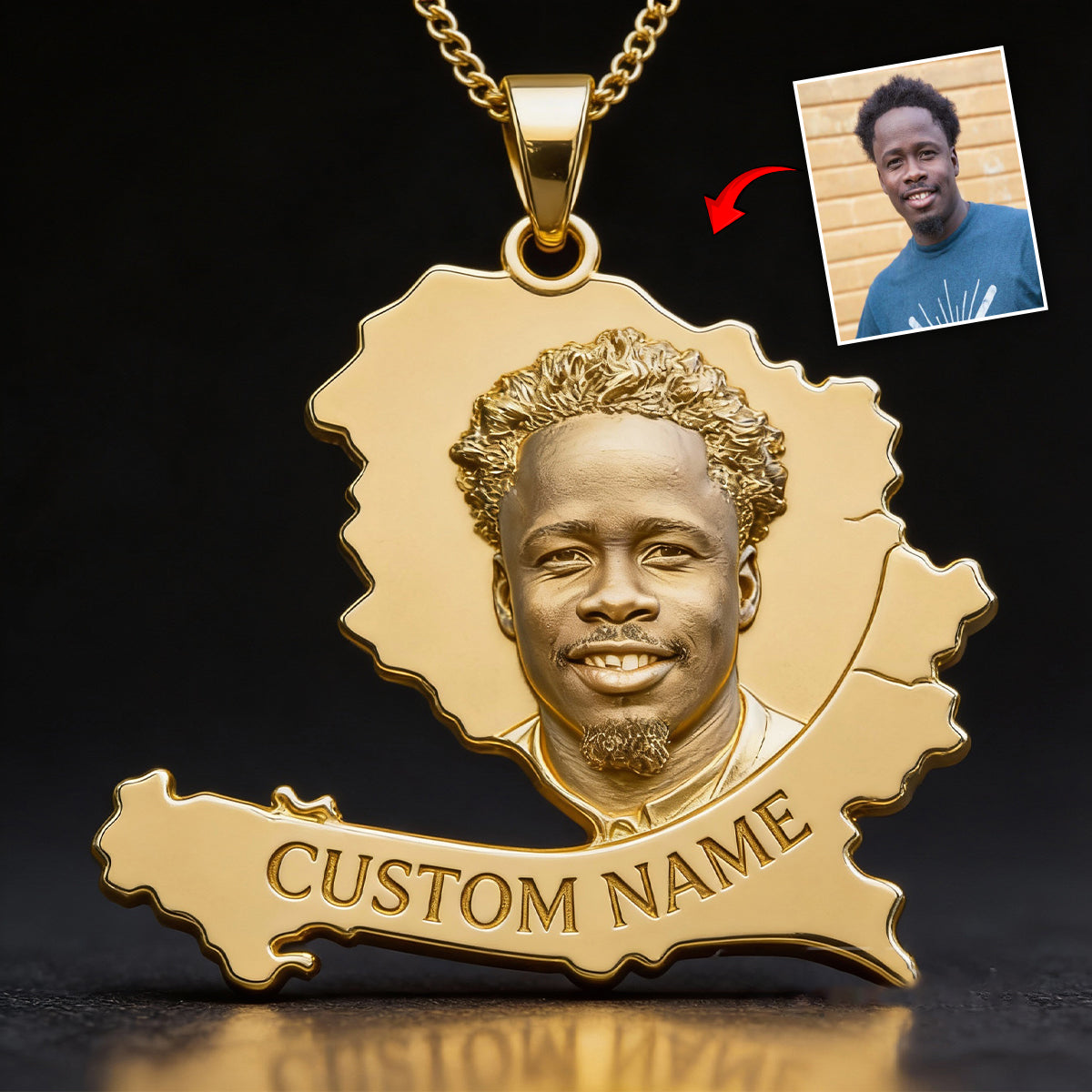 Proud Haitian - Personalized Expats Shaped Metal Pendant Necklace