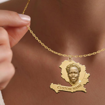 Proud Haitian - Personalized Expats Shaped Metal Pendant Necklace