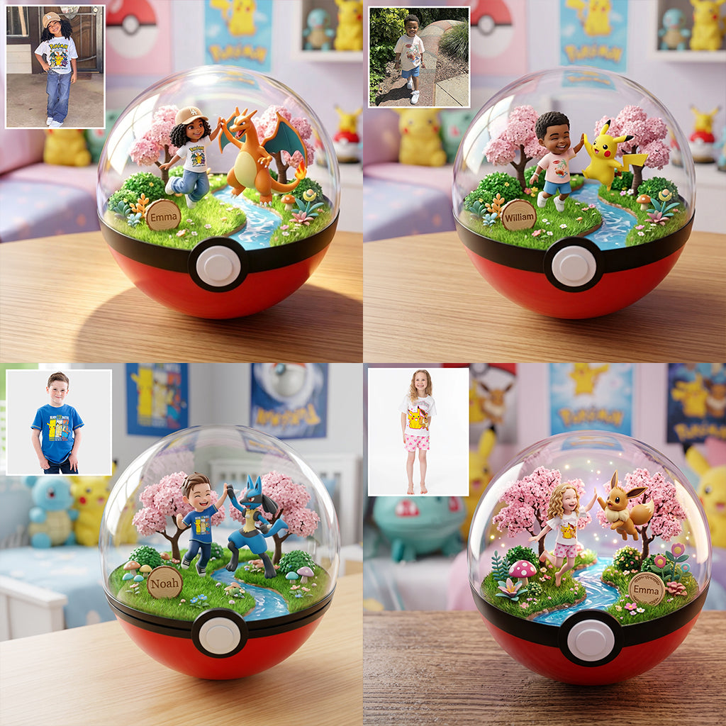 Ball Toy with Cartoon Monster - Personalized Monster Trainer Custom Shaped Acrylic Plaque