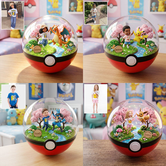 Ball Toy with Cartoon Monster - Personalized Monster Trainer Custom Shaped Acrylic Plaque