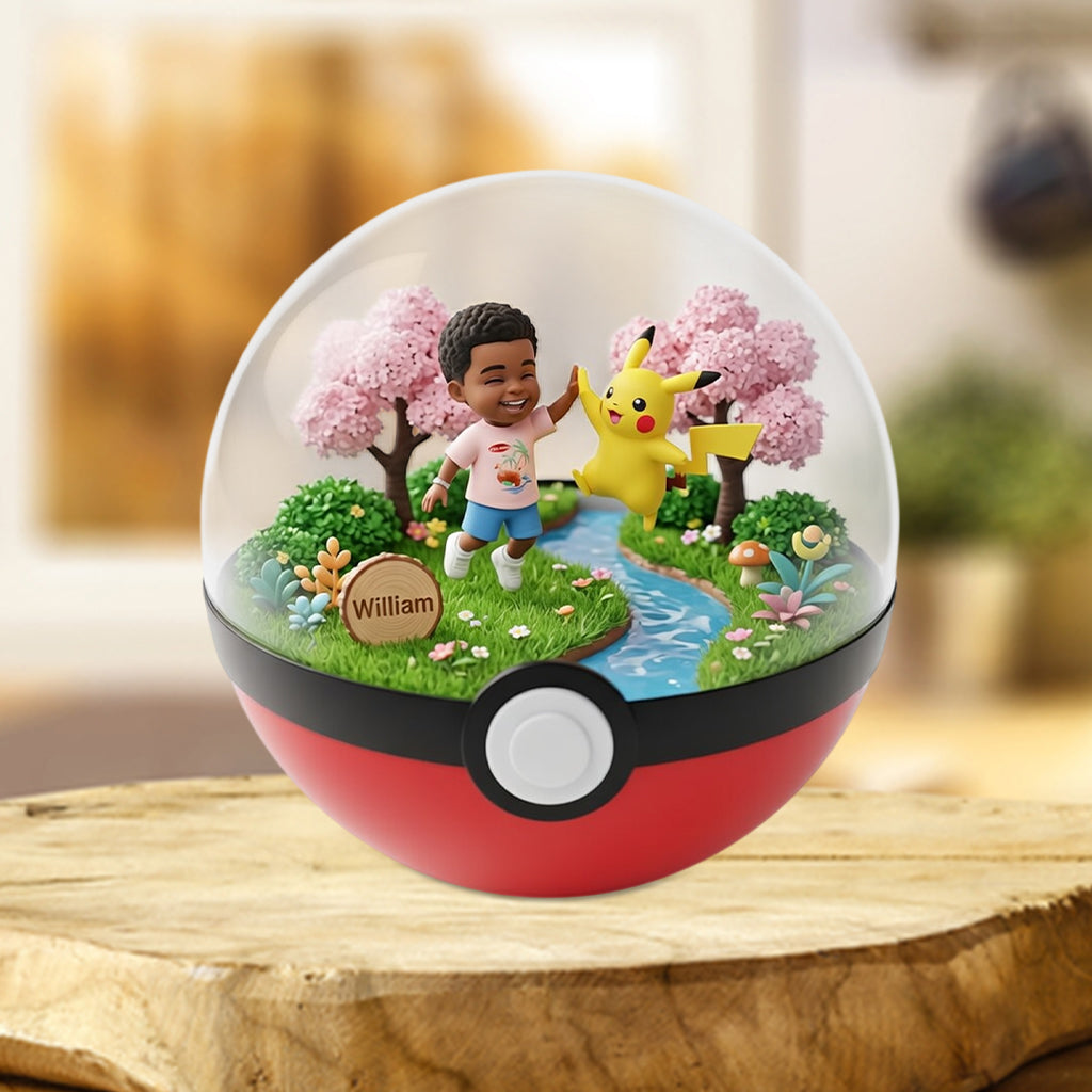 Ball Toy with Cartoon Monster - Personalized Monster Trainer Custom Shaped Acrylic Plaque