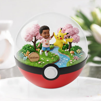 Ball Toy with Cartoon Monster - Personalized Monster Trainer Custom Shaped Acrylic Plaque