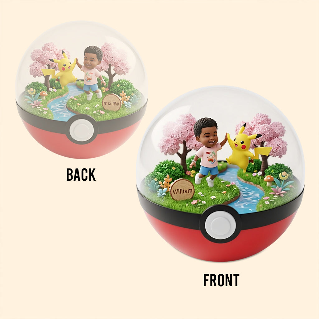 Ball Toy with Cartoon Monster - Personalized Monster Trainer Custom Shaped Acrylic Plaque