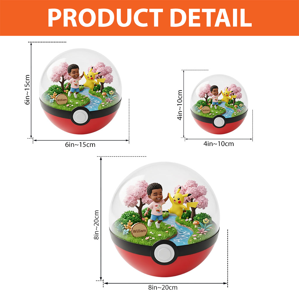 Ball Toy with Cartoon Monster - Personalized Monster Trainer Custom Shaped Acrylic Plaque