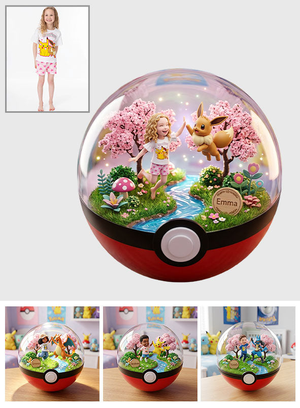 Ball Toy with Cartoon Monster - Personalized Monster Trainer Custom Shaped Acrylic Plaque