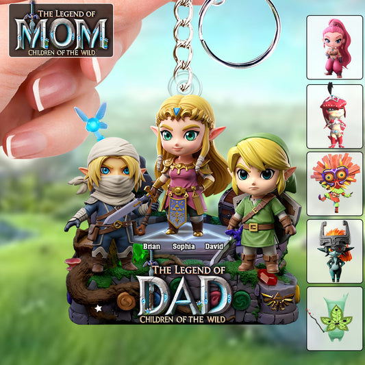 The Legend Of Dad Mom - Personalized The Hero's Legend Custom Shaped Keychain