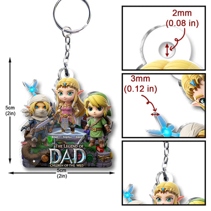 The Legend Of Dad Mom - Personalized The Hero's Legend Custom Shaped Keychain