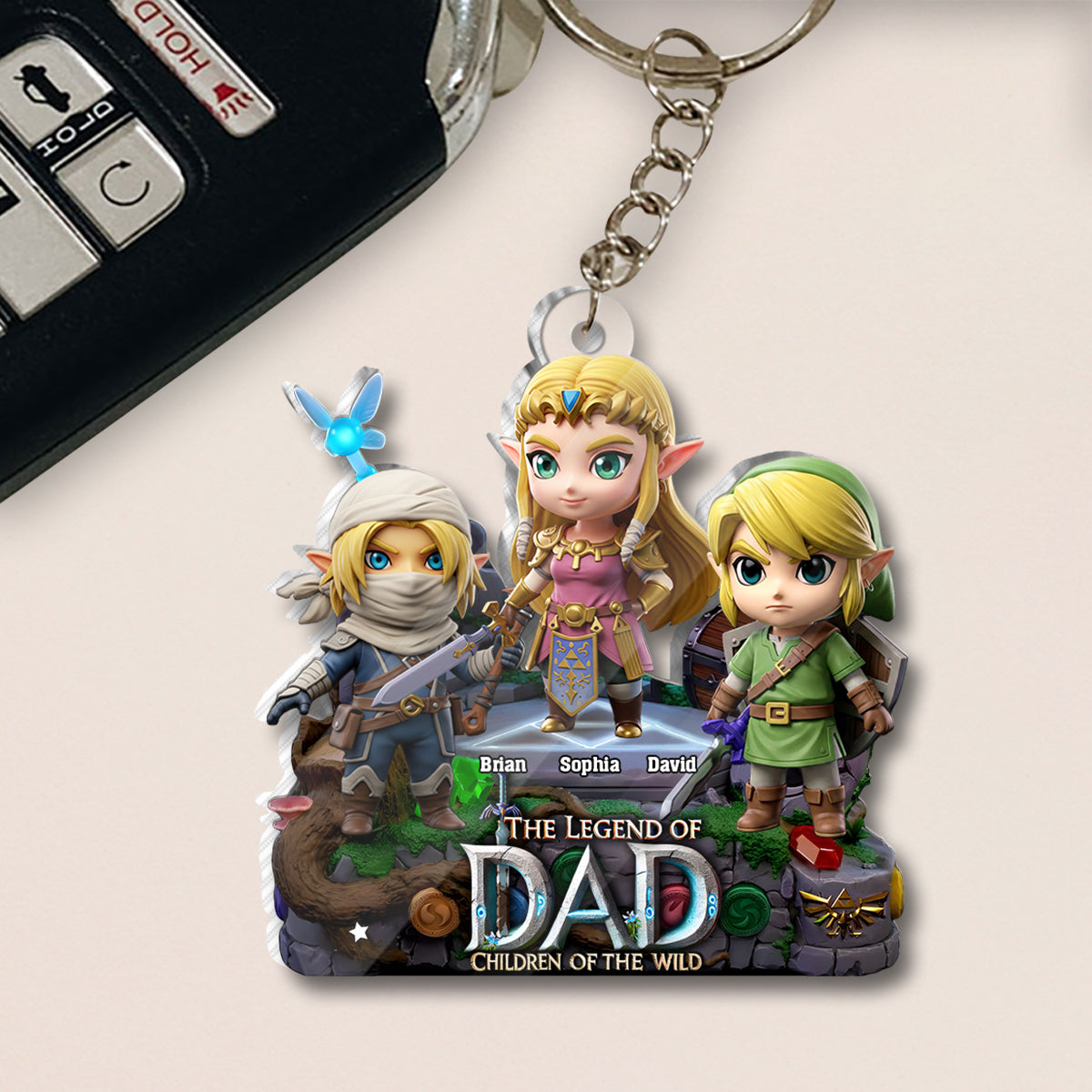 The Legend Of Dad Mom - Personalized The Hero's Legend Custom Shaped Keychain