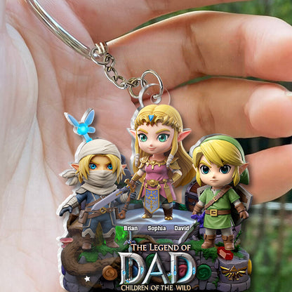 The Legend Of Dad Mom - Personalized The Hero's Legend Custom Shaped Keychain