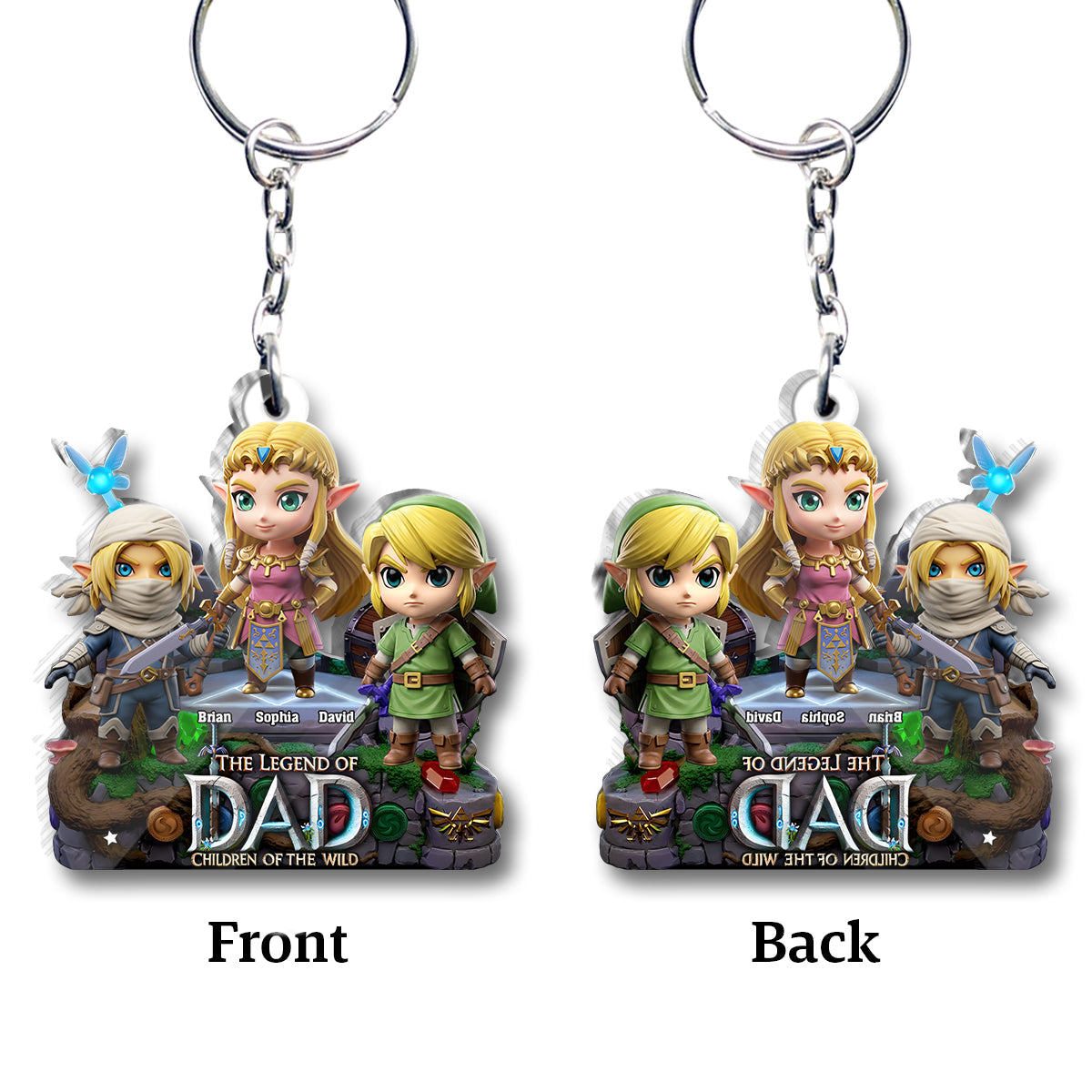 The Legend Of Dad Mom - Personalized The Hero's Legend Custom Shaped Keychain
