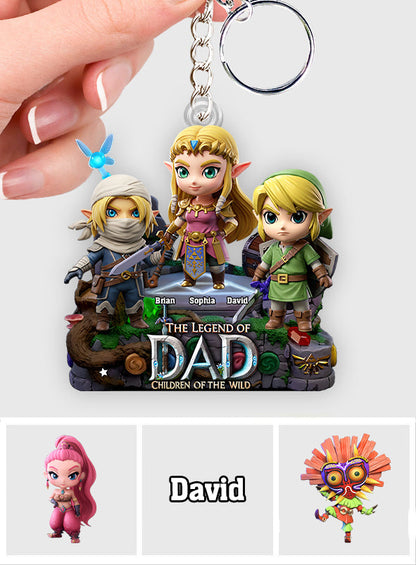 The Legend Of Dad Mom - Personalized The Hero's Legend Custom Shaped Keychain