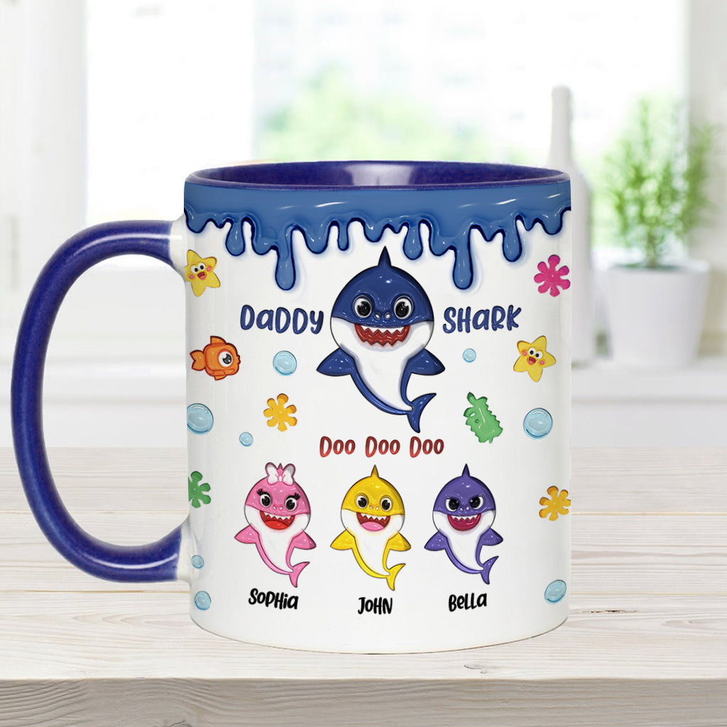 Shark Family, Father's Day Funny Gift - Personalized Father Accent Mug
