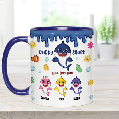 Shark Family, Father's Day Funny Gift - Personalized Father Accent Mug