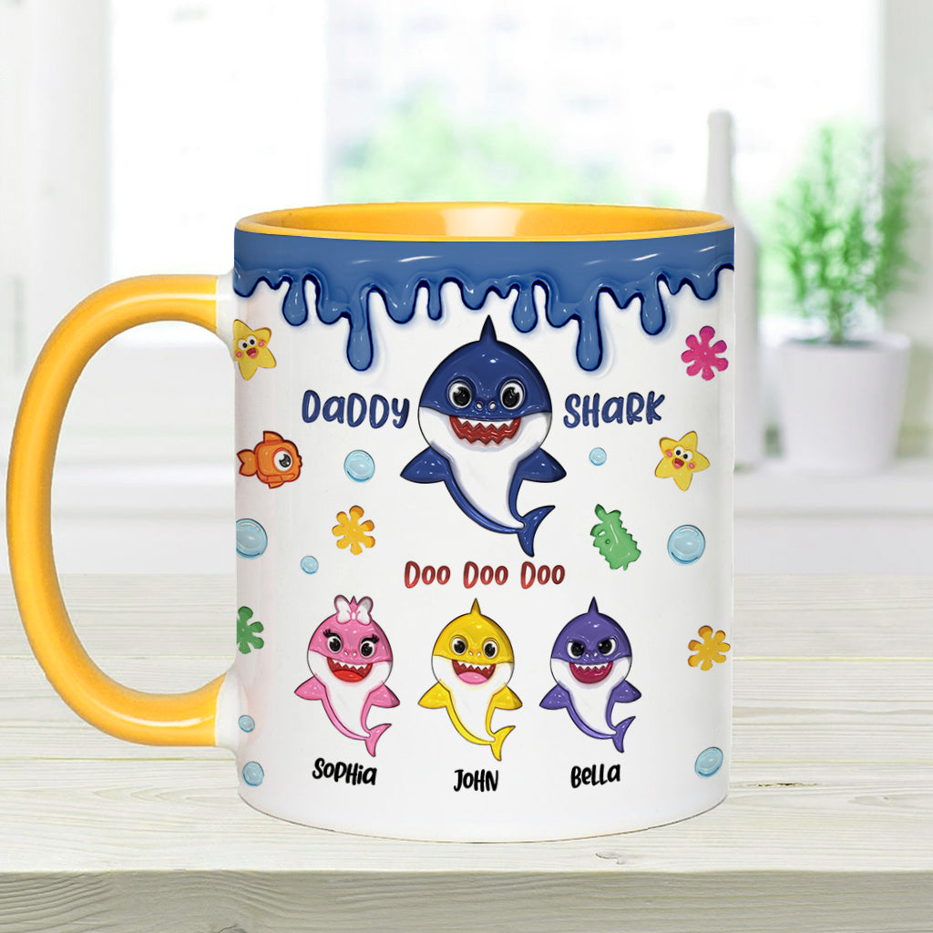 Shark Family, Father's Day Funny Gift - Personalized Father Accent Mug