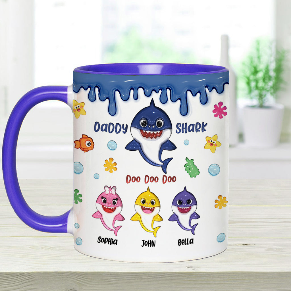 Shark Family, Father's Day Funny Gift - Personalized Father Accent Mug