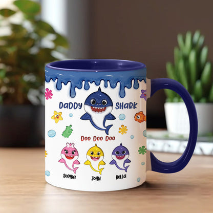 Shark Family, Father's Day Funny Gift - Personalized Father Accent Mug