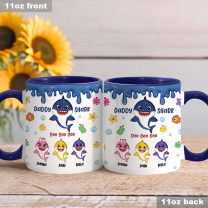 Shark Family, Father's Day Funny Gift - Personalized Father Accent Mug