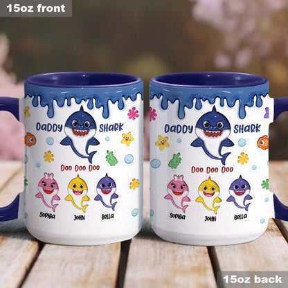 Shark Family, Father's Day Funny Gift - Personalized Father Accent Mug