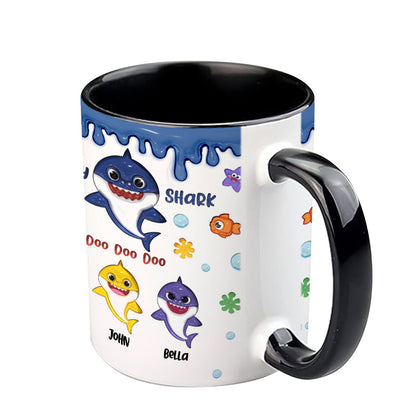 Shark Family, Father's Day Funny Gift - Personalized Father Accent Mug