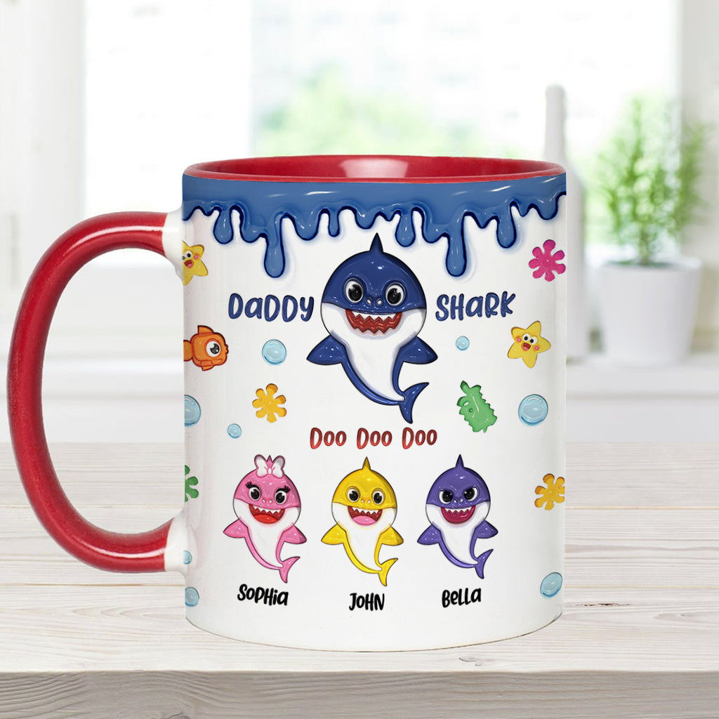 Shark Family, Father's Day Funny Gift - Personalized Father Accent Mug
