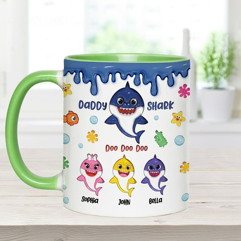 Shark Family, Father's Day Funny Gift - Personalized Father Accent Mug