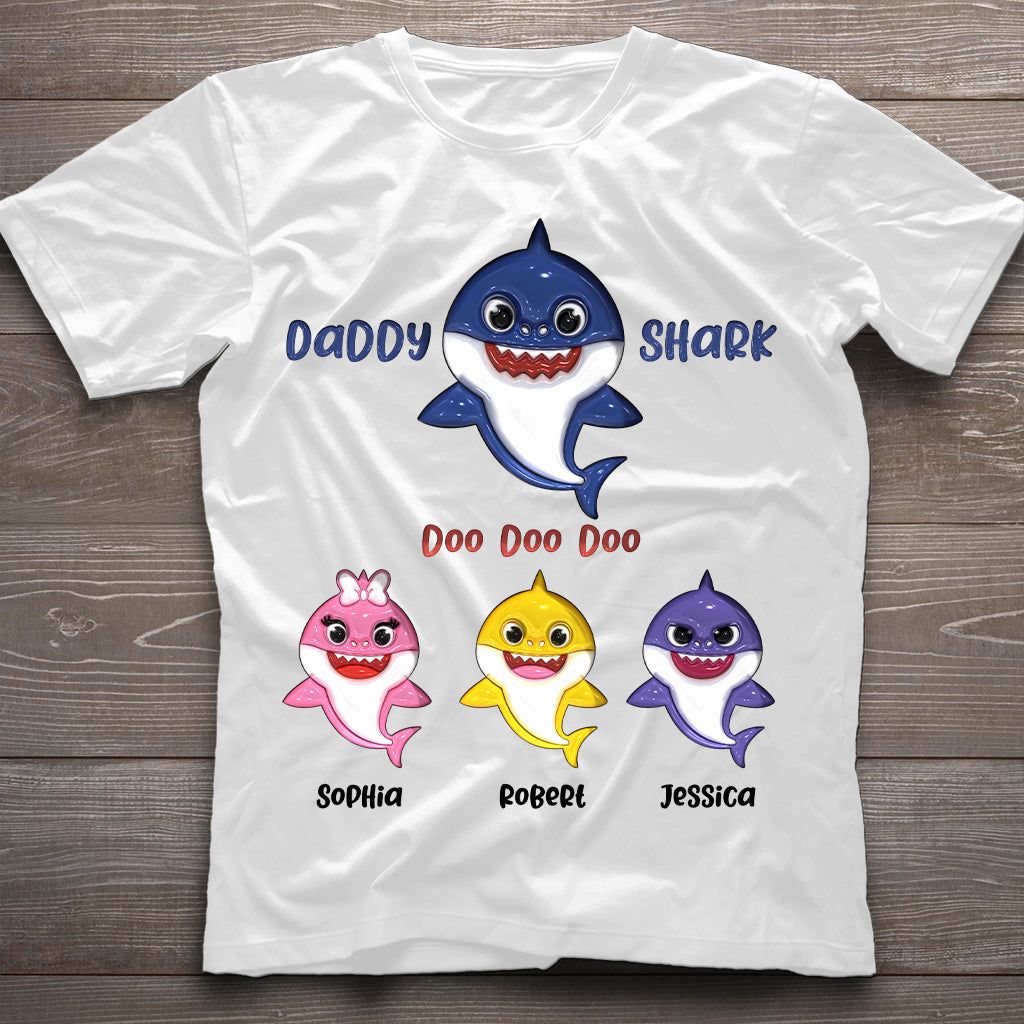 Shark Family, Father's Day Funny Gift - Personalized Father T-shirt And Hoodie