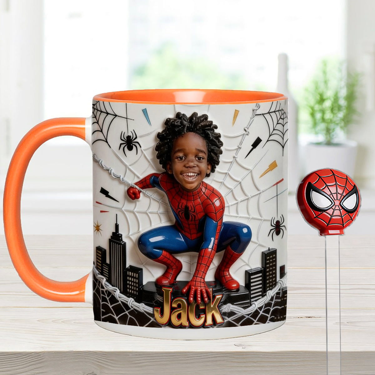 Fans Gift - Personalized Spider-Verse Set Accent Mug with Acrylic Stirrers