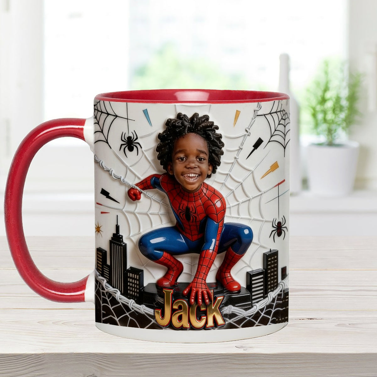 Fans Gift - Personalized Spider-Verse Set Accent Mug with Acrylic Stirrers