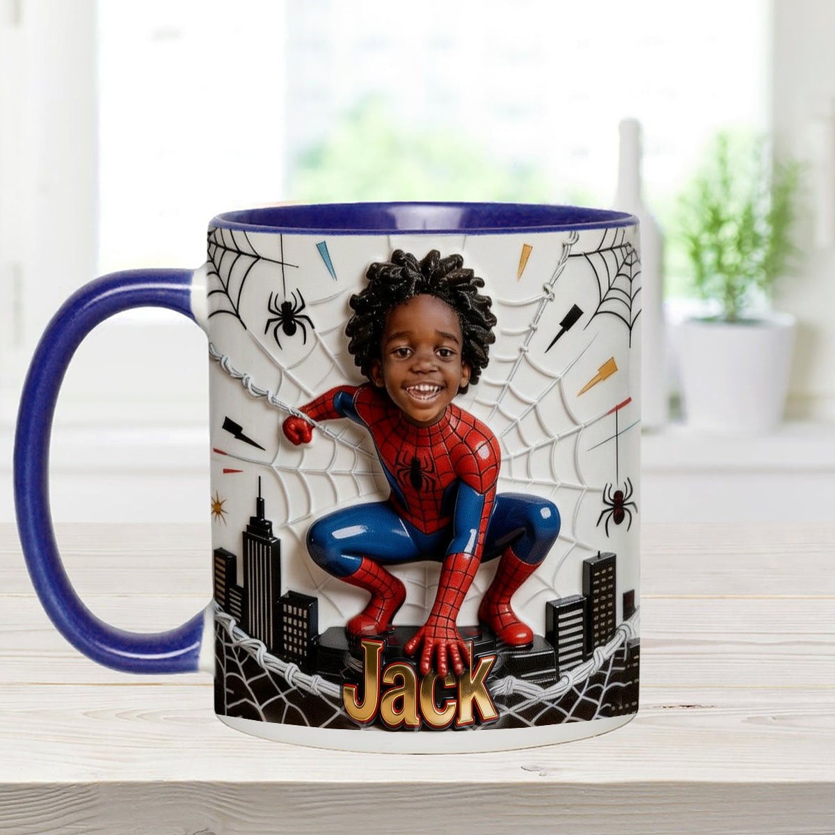 Fans Gift - Personalized Spider-Verse Set Accent Mug with Acrylic Stirrers