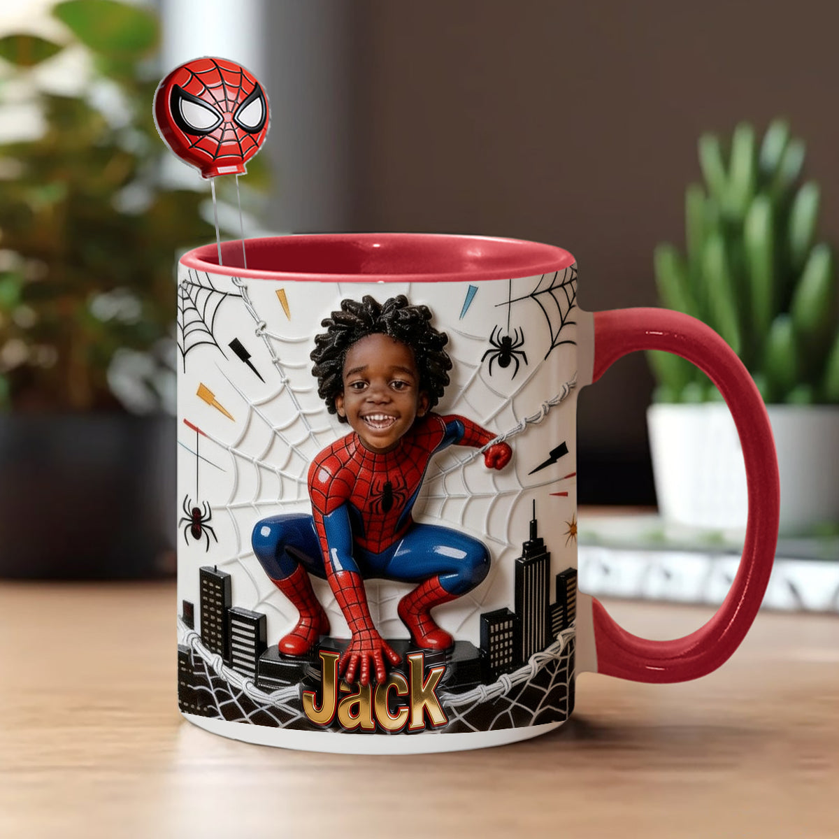 Fans Gift - Personalized Spider-Verse Set Accent Mug with Acrylic Stirrers