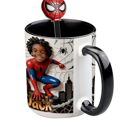 Fans Gift - Personalized Spider-Verse Set Accent Mug with Acrylic Stirrers