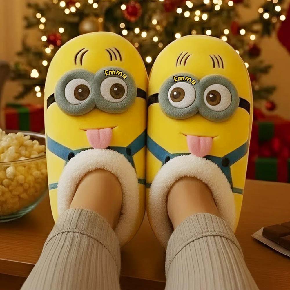 Cute Mini Banana - Personalized Slippers With Fur Lining