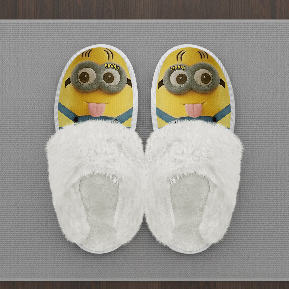 Cute Mini Banana - Personalized Slippers With Fur Lining