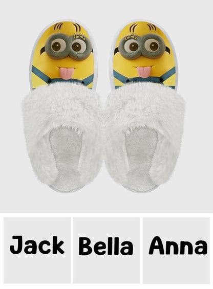 Cute Mini Banana - Personalized Slippers With Fur Lining
