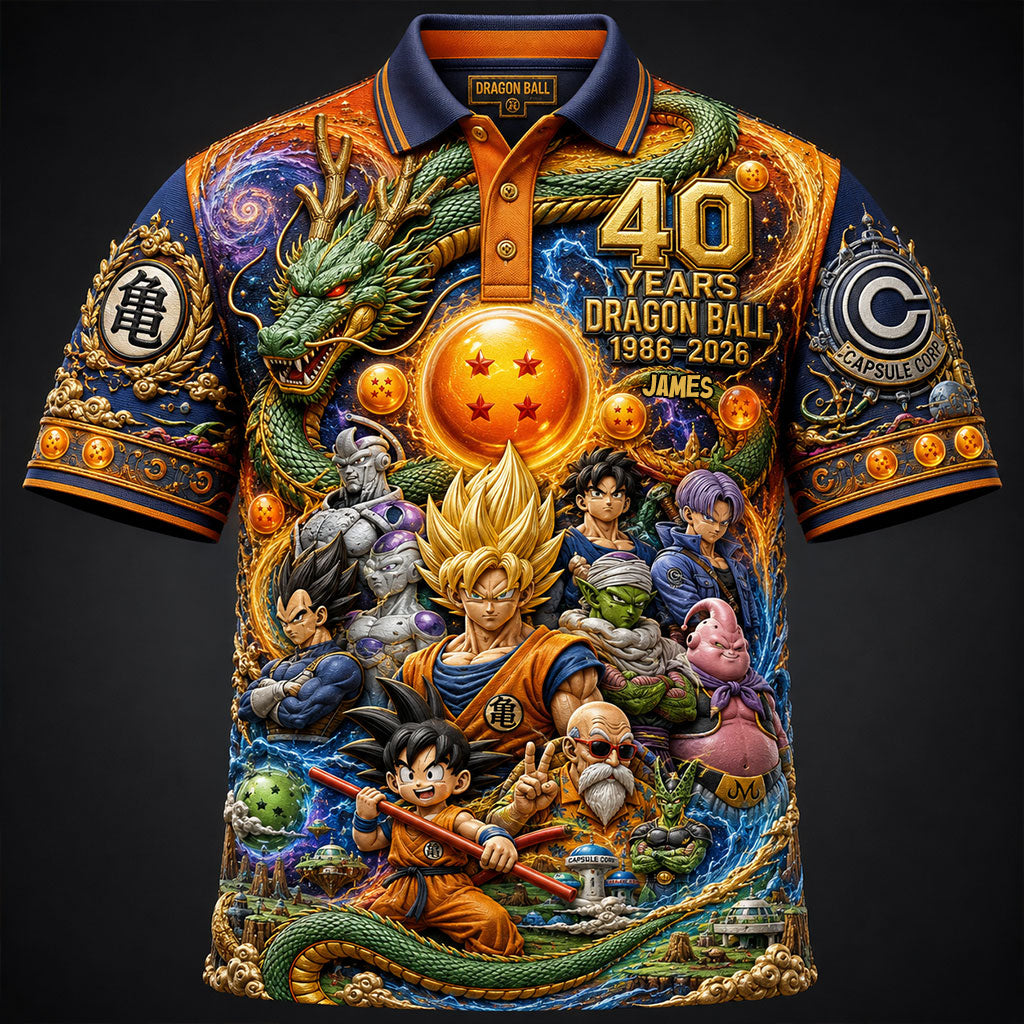 The Strongest 40th Anniversary - Personalized Seven Balls Polo Shirt