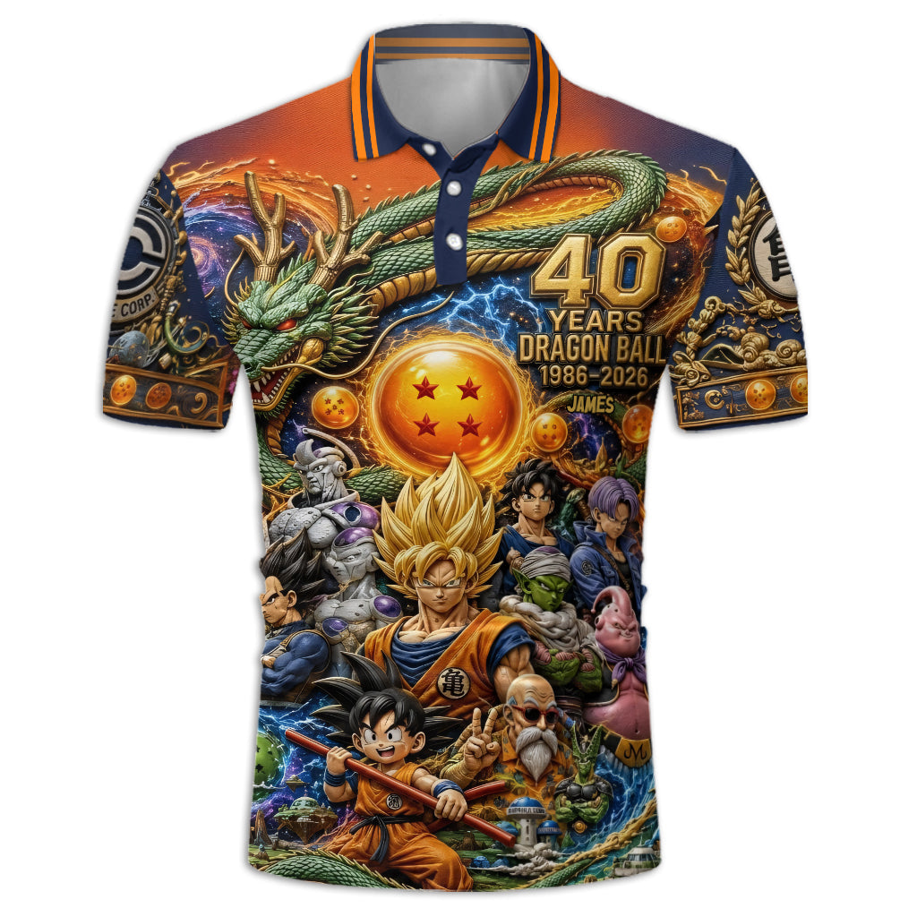 The Strongest 40th Anniversary - Personalized Seven Balls Polo Shirt