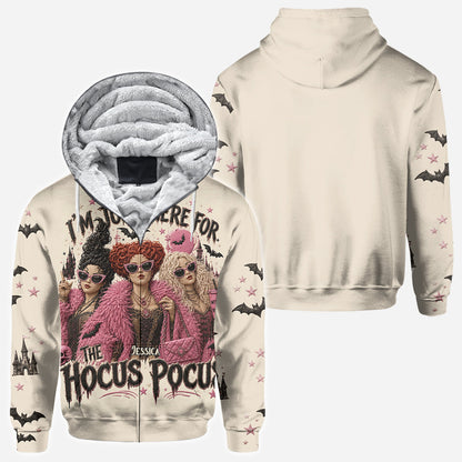 Just Here For The Hocus Pocus - Personalized Three Witches All Over Shirt