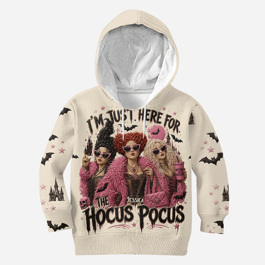 Just Here For The Hocus Pocus - Personalized Three Witches All Over Shirt