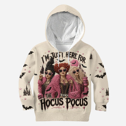 Just Here For The Hocus Pocus - Personalized Three Witches All Over Shirt