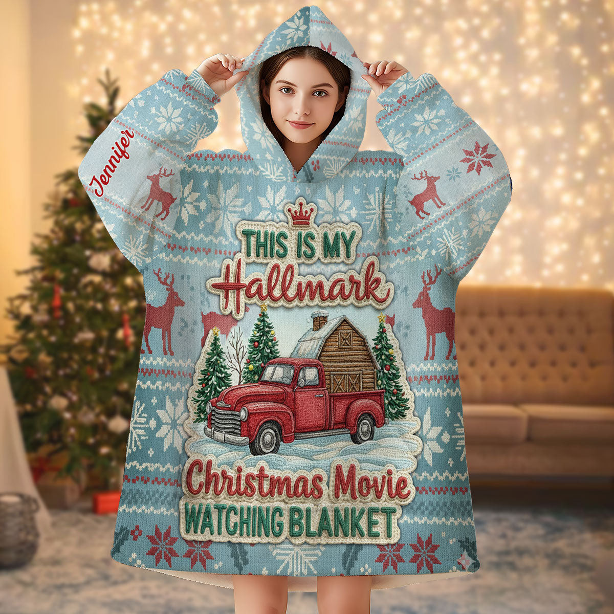 Your Christmas Hoodie Blanket - Personalized Blanket Hoodie