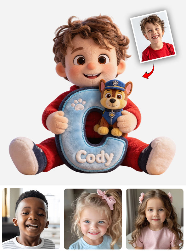 Custom Any Photo Perfect Gift For Kids - Personalized Cute Dog Faux Fur Shaped Pillow