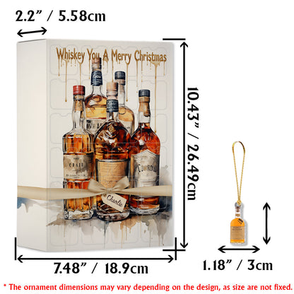 Whiskey Christmas Gift - Personalized Whisky Advent Calendar With Ornaments