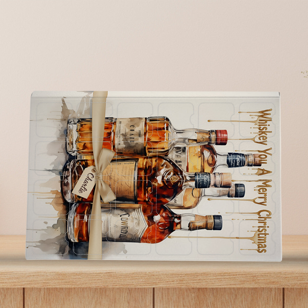 Whiskey Christmas Gift - Personalized Whisky Advent Calendar With Ornaments