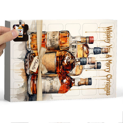Whiskey Christmas Gift - Personalized Whisky Advent Calendar With Ornaments