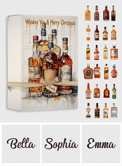 Whiskey Christmas Gift - Personalized Whisky Advent Calendar With Ornaments