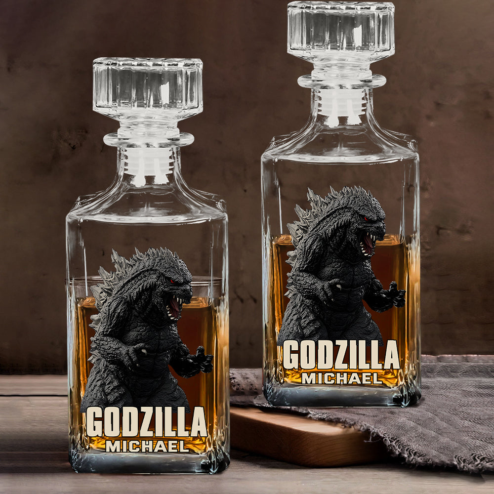 Monster Custom Name - Personalized Giant Monster Whiskey Decanter Set